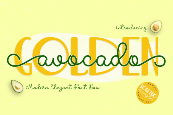 Golden Avocado Skript-Schriftarten Schriftart Von airotype