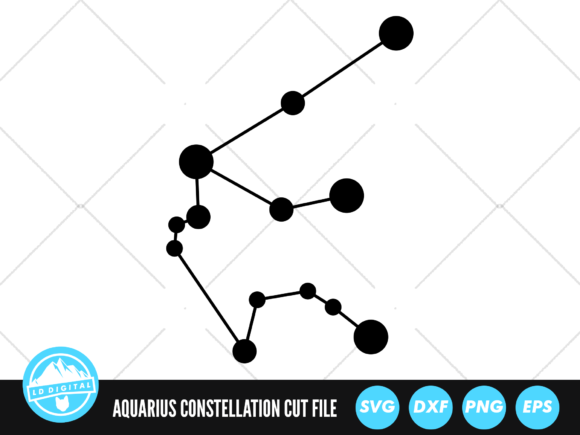 Aquarius Zodiac Constellation SVG Grafika Rękodzieła Przez lddigital