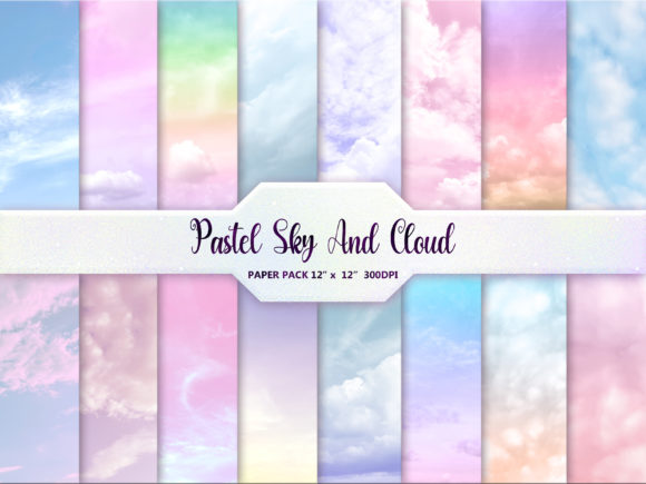 Pastel Sky and Cloud Background Graphic Backgrounds By DifferPP