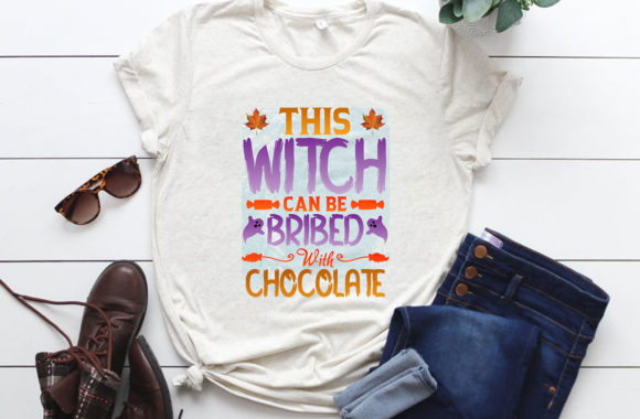 This Witch Can Be Bribed with Chocolate Graphic T-shirt Designs By LUXURY T-SHIRT STORE
