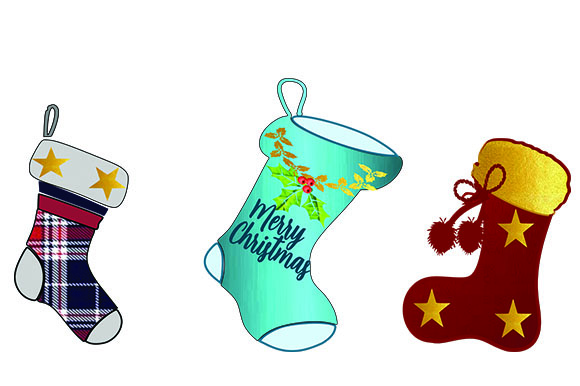 3 Stocking Graphic Illustrations By arts4busykids