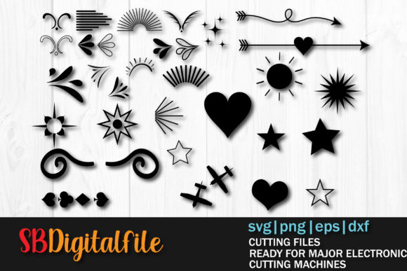 31 Design Elements SVG Afbeelding Afdruk Sjablonen Door SBDigitalfile