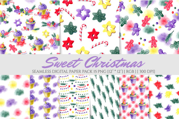 Christmas Dessert Patterns Grafik Papier-Muster Von Art Garden
