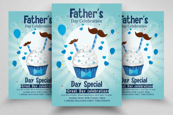 Father's Day Special Offer Flyer Illustration Modèles d'Impression Par Leza Sam