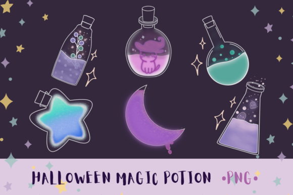 Halloween Magic Potion Grafik Druckbare Illustrationen Von DUCKYCHOCO