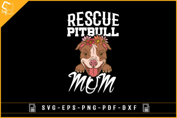 Rescue Pitbull Dog Sublimation Design Graphic Crafts By Craft Quest