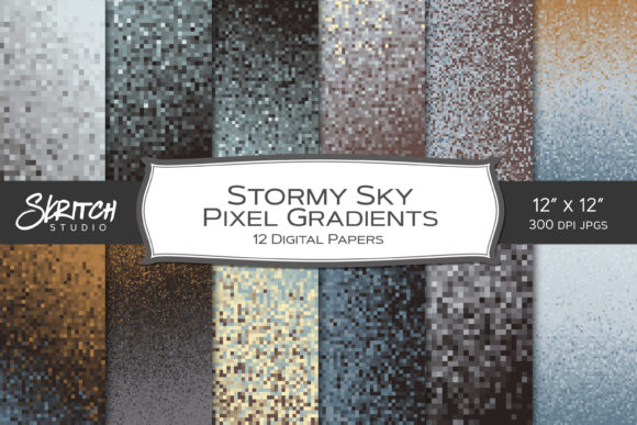 Stormy Sky Pixel Gradient Textures Graphic Backgrounds By skritchstudio