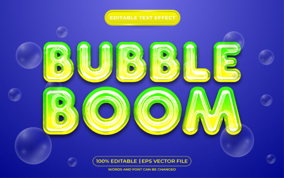 Bubble Boom Editable Text Effect Graphic Graphic Templates By Work 19 Studio