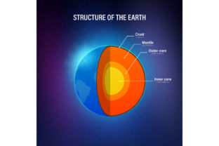 Structure of the Earth - Cross Section Graphic Illustrations By DG-Studio