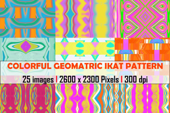 25 Colorful Geometric Ikat Patterns Graphic Patterns By Linyeng Studio