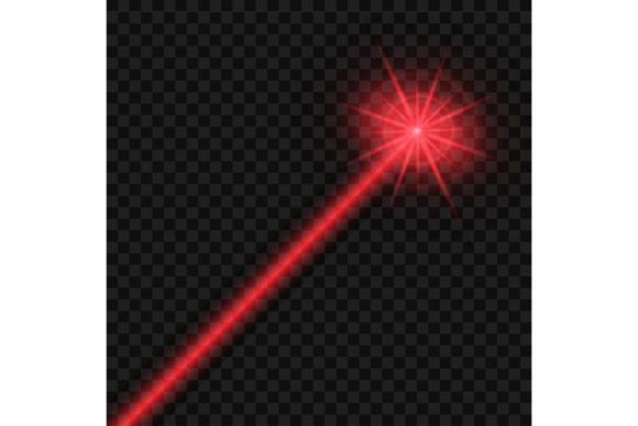 Abstract Red Laser Beam. Isolated on Tra Graphic Illustrations By DG-Studio