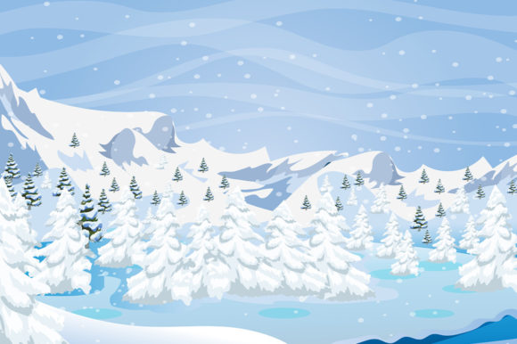 Winter Landscape Christmas Time Vector Illustration Fonds d'Écran Par Bellart