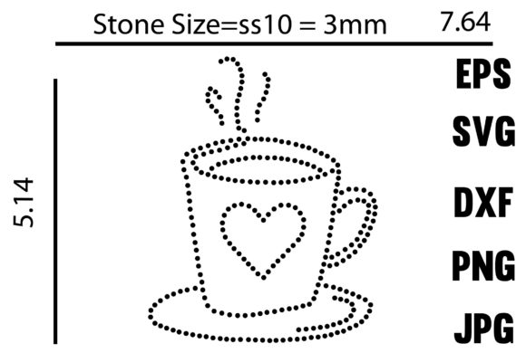 Coffee Rhinestone Design Illustration Modèles d'Impression Par Graphic Art