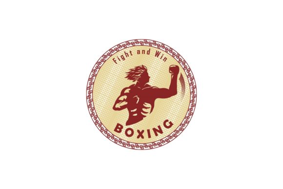 Rustic Emblem Logo of Boxing. Graphic Crafts By Pliket Studio