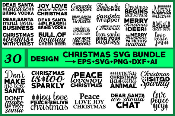 Christmas Svg Bundle Illustration Modèles d'Impression Par HB.Graphics Design
