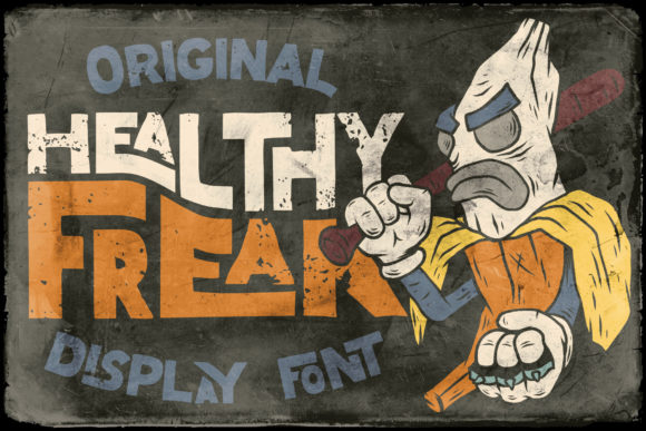 Healthy Freak Polices d'Affichage Police Par Vozzy Vintage Fonts And Graphics