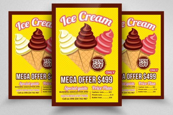 Ice Cream Flyer Template Graphic Print Templates By Leza Sam