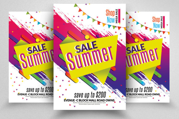 Summer Sale Offer Flyer Graphic Print Templates By Leza Sam