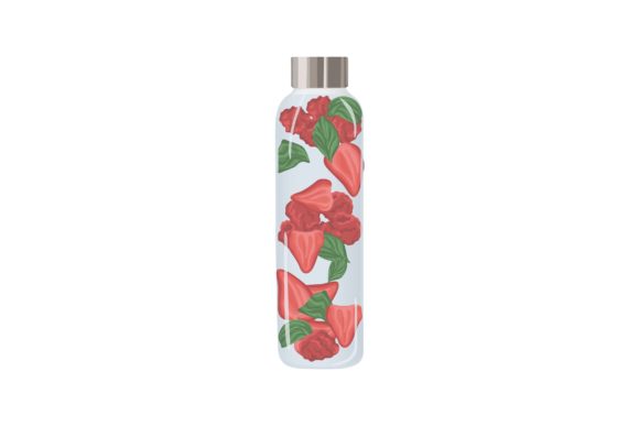 Strawberry Infused Water Illustration Graphic Illustrations By hijaudaun