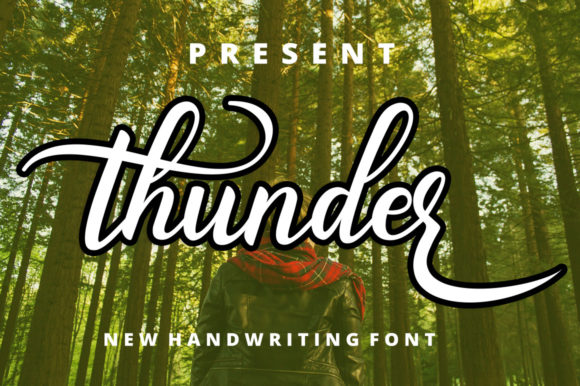 Thunder Skript-Schriftarten Schriftart Von Musafir LAB