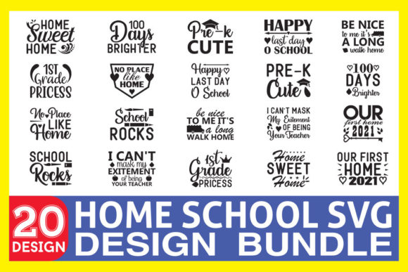 Home School Svg Designs Bundle Grafika Rękodzieła Przez Dreams Store
