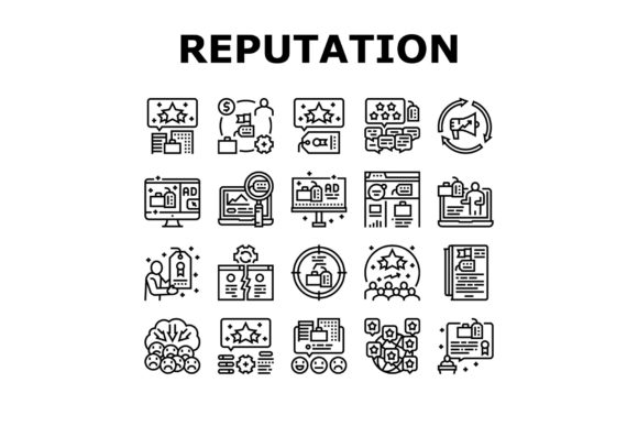 Reputation Management Collection Icons Graphic Icons By stockvectorwin