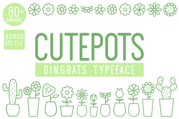 Cute Pots Dingbats Font By Kelik - 7NTypes