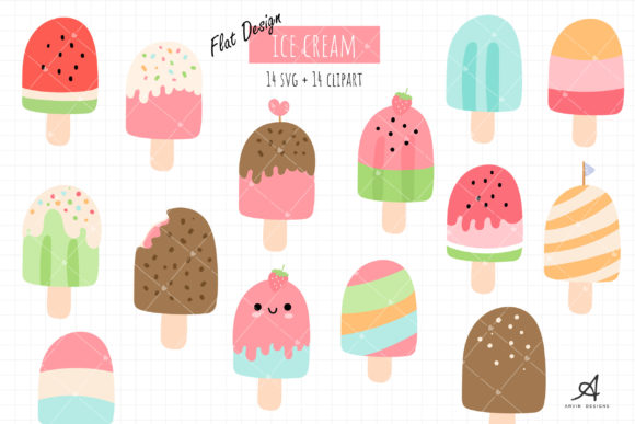 Ice Cream Svg and Clipart Graphic Crafts By ArvinDesigns