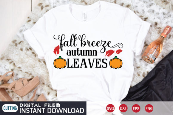 Fall Breeze Autumn Leaves Svg Gráfico Modelos de Impressão Por Design Story
