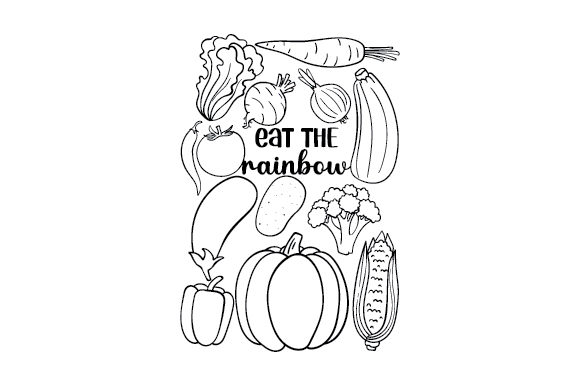 Eat the Rainbow Coloring Page Children Craft Cut File By Creative Fabrica Crafts