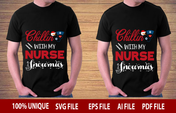 CHILLIN with MY NURSE SNOWMIES Graphic Print Templates By DESIGN STORE
