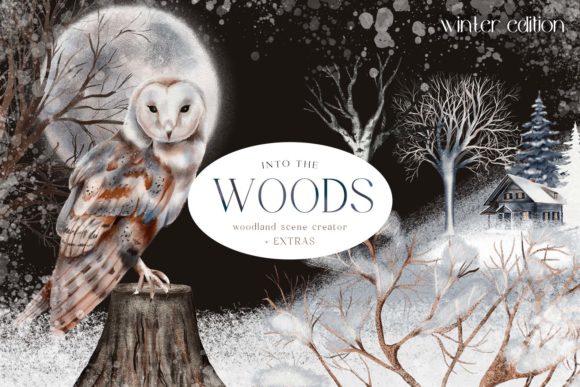 Huge Winter Woodland Scene Creator PNG Graphic Illustrations By Busy May Studio