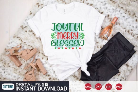 JOYFUL MERRY BLESSED Graphic T-shirt Designs By GRAPHICS STUDIO
