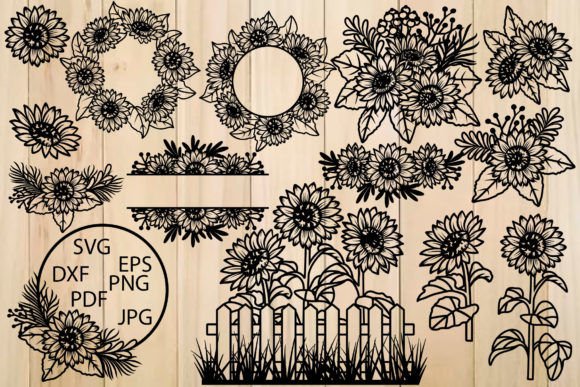 Sunflowers SVG, Sunflower Wreath SVG Graphic Crafts By yulnniya