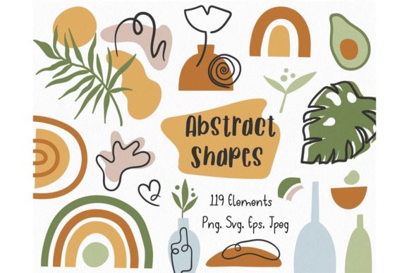 Boho Abstract Shapes SVG Cricut Bundle Graphic Illustrations By MySpaceGarden