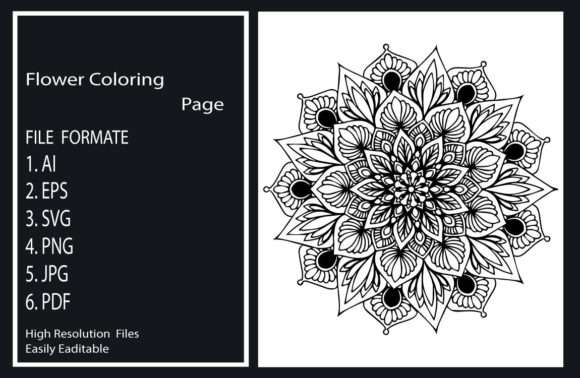 Flower Coloring Page KDP Interiors Grafika Kolorowanki i książki Przez ordainit