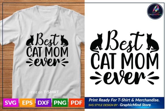 Cat T Shirt Design Lettering Afbeelding Crafts Door GraphicMind