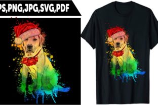Dog Labrador Hat Christmas T-Shirt Graphic Print Templates By raqibul_graphics 1