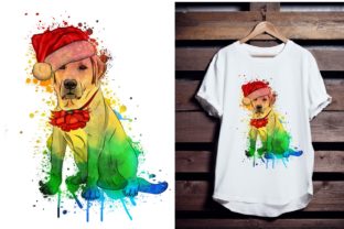 Dog Labrador Hat Christmas T-Shirt Graphic Print Templates By raqibul_graphics 2