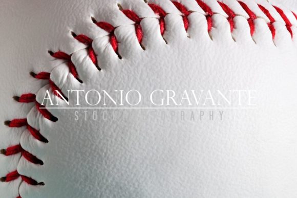 Macro of New Baseball Ball with Copy Space Gráfico Deporte Por AntonioGravante