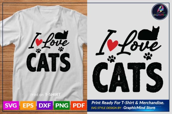 Cat T Shirt Design for Cat Lover Grafik Plotterdateien Von GraphicMind