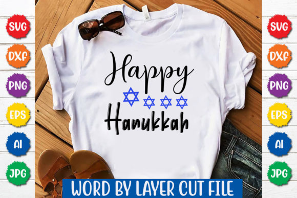 Happy Hanukkah 1 Svg Design Graphic Print Templates By SvgZoneBD