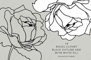 Roses Line Art Design Graphic Objects By Vera Vero 4