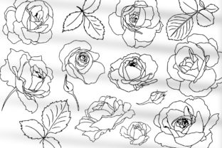 Roses Line Art Design Graphic Objects By Vera Vero 5