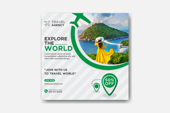 Travel Agency Social Media Post Template Graphic Websites By Design Soldier