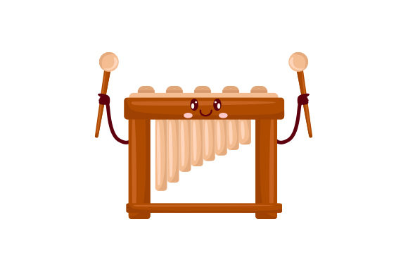 Kawaii-style Marimba Music Plik rękodzieła do wycinania Przez Creative Fabrica Crafts