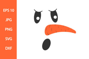 Cute Snowman Face SVG PNG JPG EPS DXF Gráfico Ilustrações para Impressão Por VikkiShop