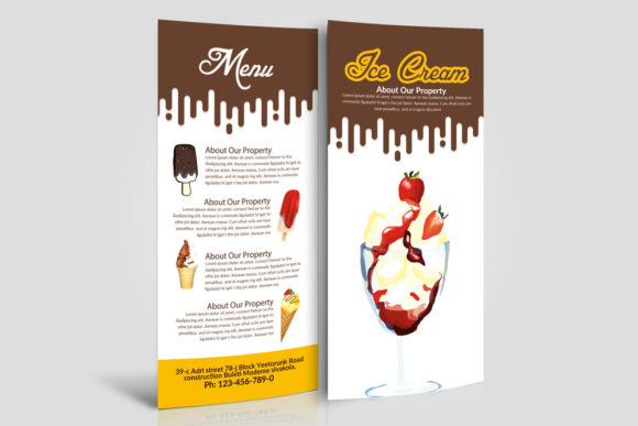 Ice Cream Rack Card 2 Sided Template Graphic Print Templates By Leza Sam