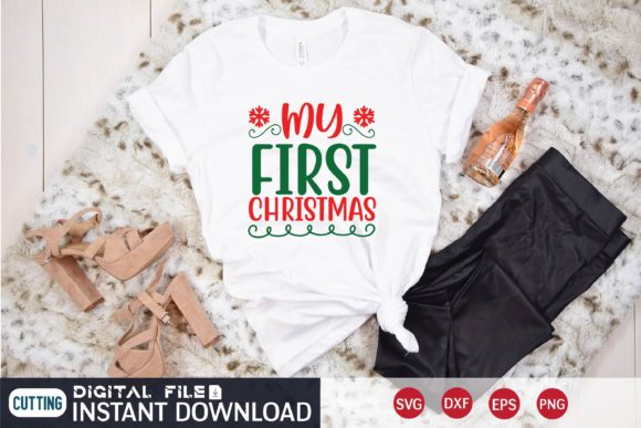 MY FIRST CHRISTMAS Graphic T-shirt Designs By GRAPHICS STUDIO