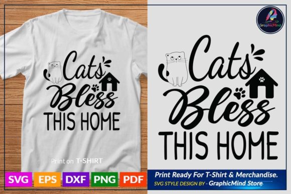 Cat T Shirt Design for Cat Lover Afbeelding Crafts Door GraphicMind